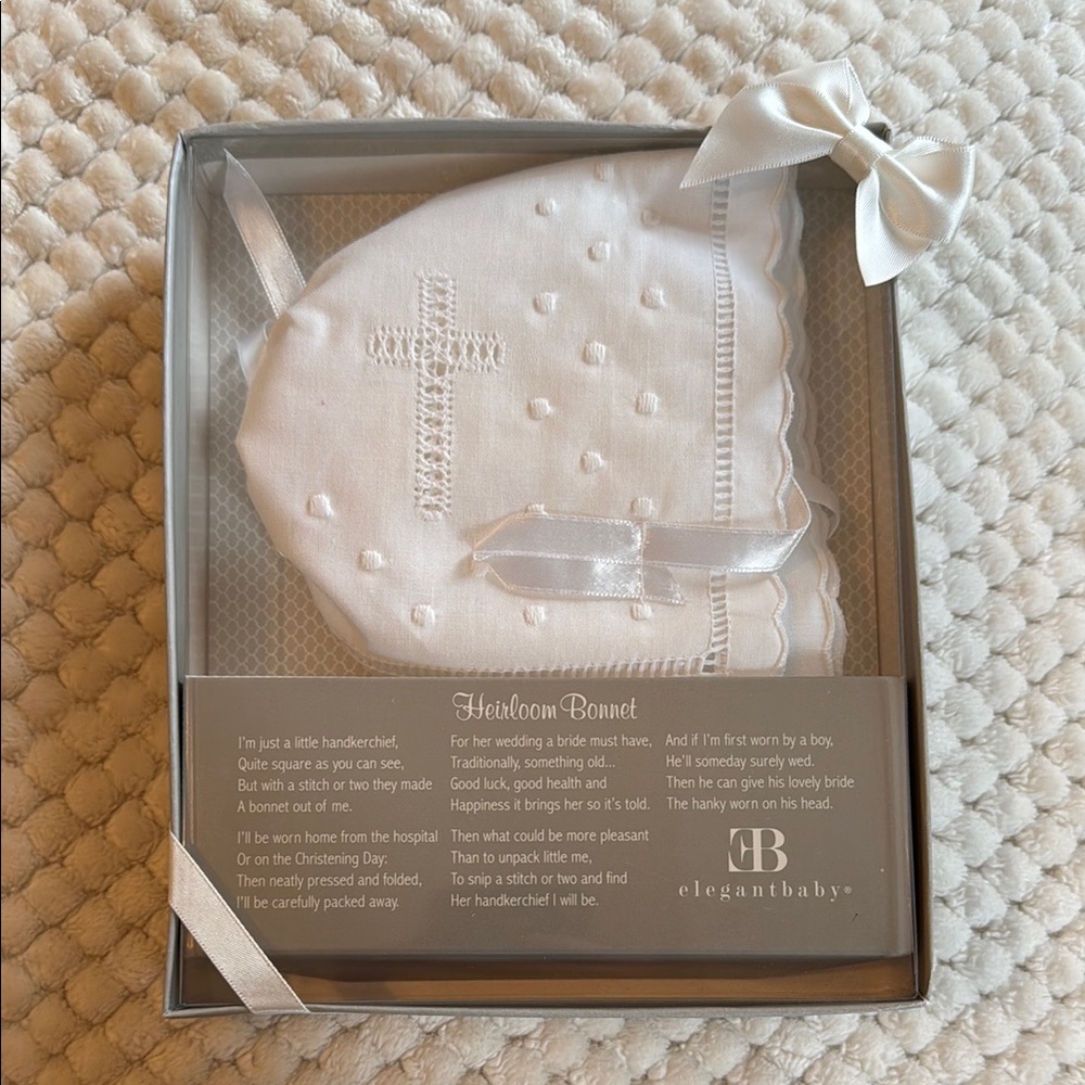 Elegant Baby White Heirloom Bonnet